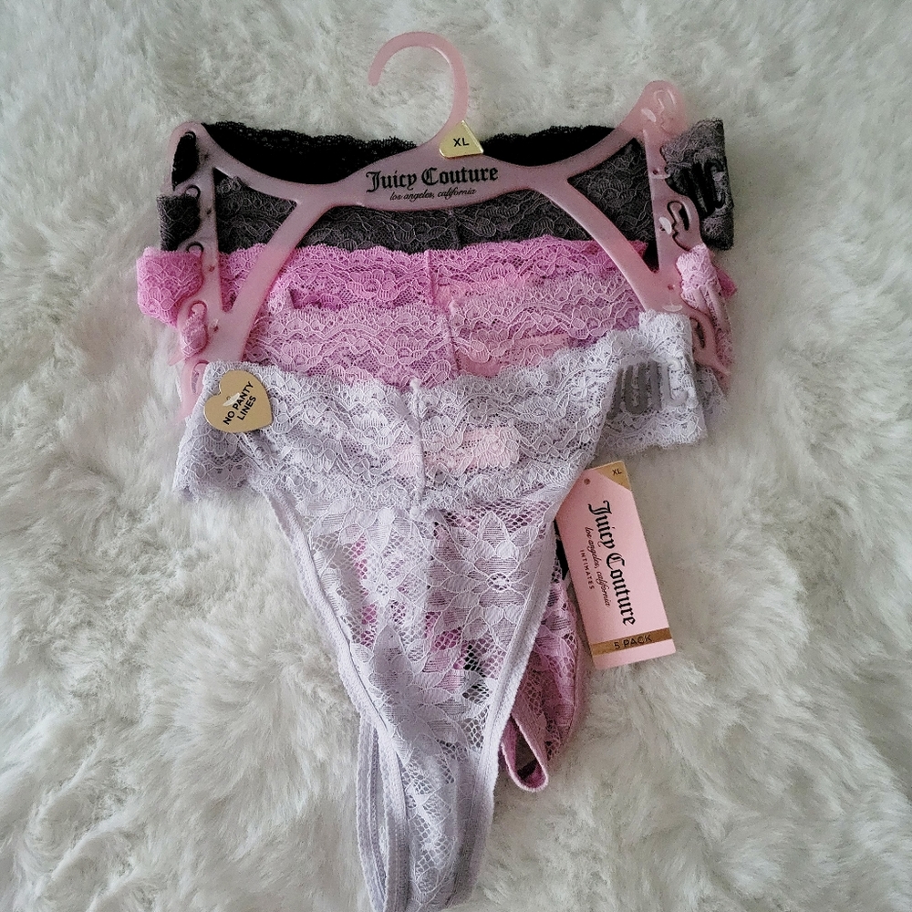 💞JUICY COUTURE BRAND NEW 5-PACK SEXY THONGS SIZE XL